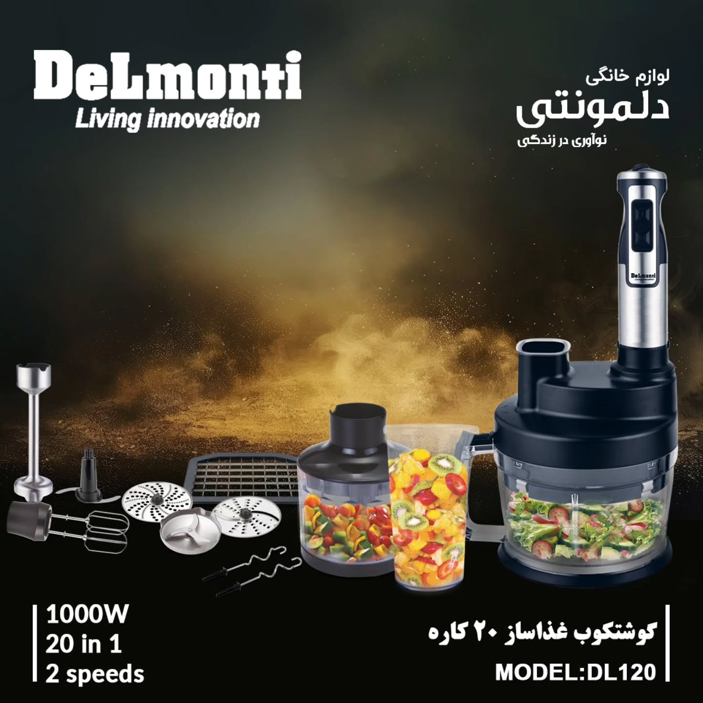 گوشت کوب غذاساز دلمونتی 20 کاره DL120